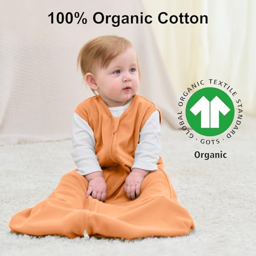Image of Yoofoss Baby Sleep Sack 0-6 Months Wearable Blanket for Babies 100% Organic Cotton 2-Way Zipper TOG 0.5 Toddler Sleeping Sack 3 Pack, Comfy Lightweight Sleep Sacks