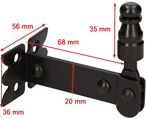 KOTARBAU® Fensterladenhalter 68 mm Einschrauben Fensterhalter Klappladenhalter Fensterladen Fenster Feststeller Pulverbeschichtet Schwarz Stahl