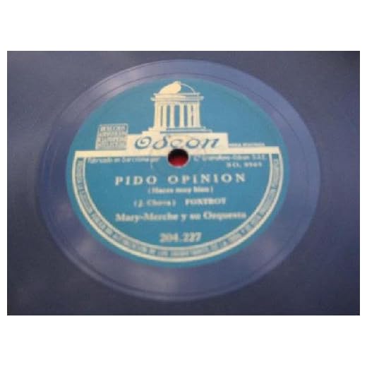 Antiguo Disco Pizarra - Old Disc Slate: MARY-MERCHE y su Orquesta : Pido Opinión (foxtrot); Plumas (foxtrot)