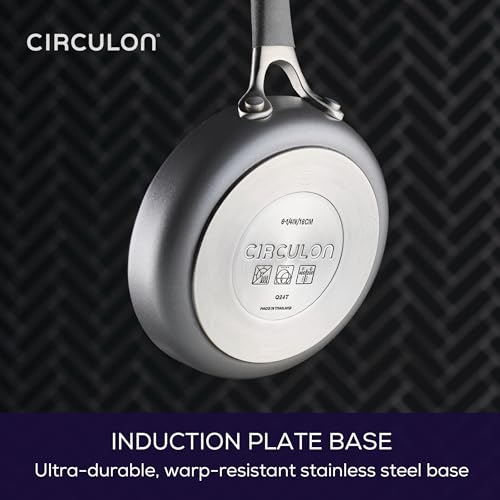 Image of Circulon A1 Series Nonstick Induction Mini Frying Pan, 6.25-Inch, Graphite | Nonstick frying pan for single servings, with ScratchDefense technology, fast, even heating, induction-ready, dishwasher safe