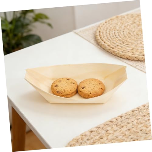 Platos desechables de madera forma bote 6 pulg x100 miniatura 5