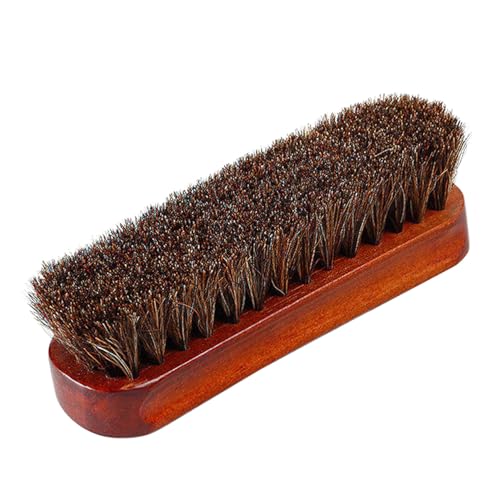 MUCKLILY Cepillo para Zapatos de Cerdas de Crin de Caballo Diseño Ergonómico Resistente y Duradero para Limpieza y Pulido de Botas y Calzado Cuidado Eficaz sin Dañar la