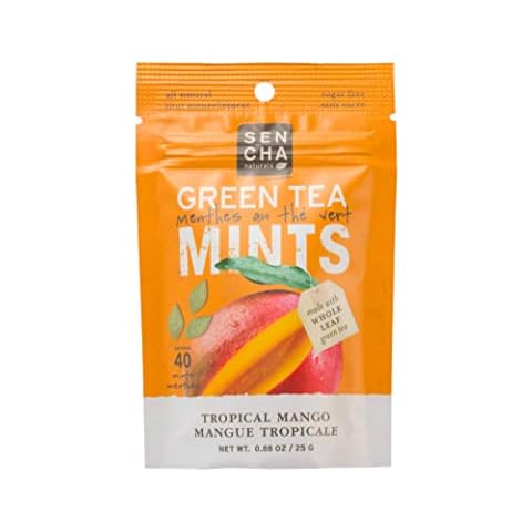 SENCHA NATURALS Green Tea Mints, Tropical Mango, 0.88 oz oz (Pack of 12) Cover