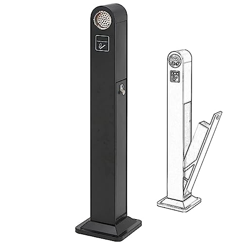 Cenicero de pie de acero inoxidable para exterior elegante color negro de 114cm