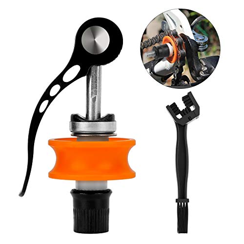 Oumers Bike Chain Keeper, Bicycle Chain Keeper Holder Dummy Sleeping Hub Tool with Bike Chain Clean Brush for Chain Cleaning Transporting Lubing Storing Oumers Bike Chain Keeper, Bicycle Chain Keeper Holder Dummy Sleeping Hub Tool with Bike Chain Clean Brush for Chain Cleaning Transporting Lubing Storing