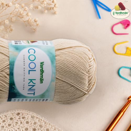 Image of Vardhman Cool Knit All Season Lightweight Poly Viscose Yarn | Pack-1