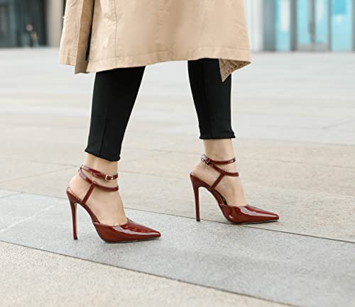 MKF Collection Women's Stiletto High Heels Ankle Strap Pumps Shoes3