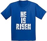 Awkward Styles He is Risen Easter Shirt Christian Shirt for Kids Easter Gifts Blue M