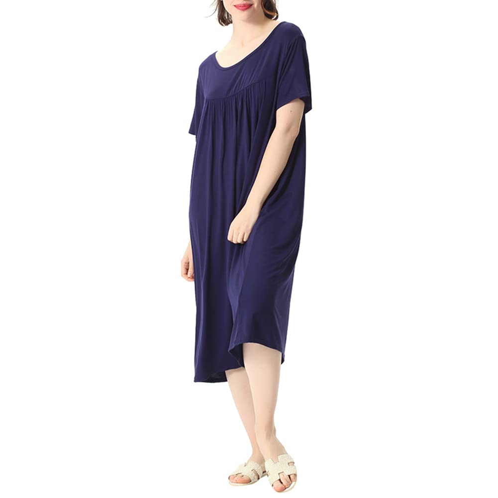 amropi Donna Camicia da Notte Loungewear Morbido Casa Vestito Girocollo Sciolto Pigiami Indumenti da Notte