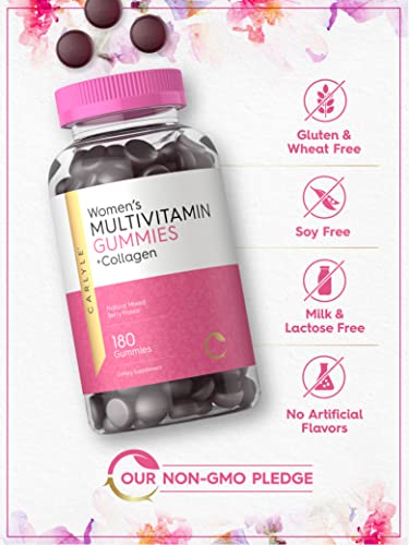 Carlyle Multivitamin For Women | 180 Gummies | Mixed Berry Flavor | With Collagen | Non-Gmo, Gluten Free Supplement #TOP3
