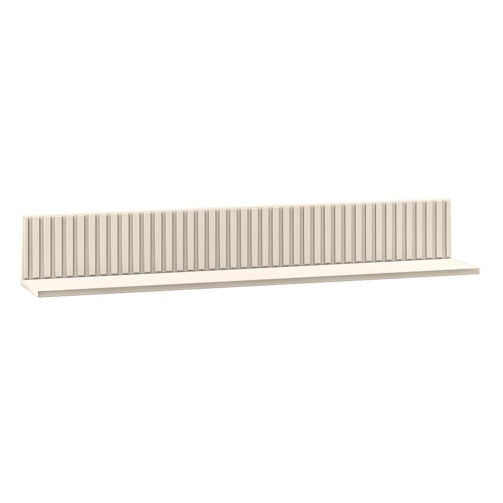 Lomadox Wohnzimmer Set in Kaschmir matt modern 6-teilig mit goldfarbenen Griffen, gerillter Optik, Softclose-Funktion mit TV-Board, Kleiderschrank, Vitrine, Wandboard, Sideboard, Vitrinenschrank