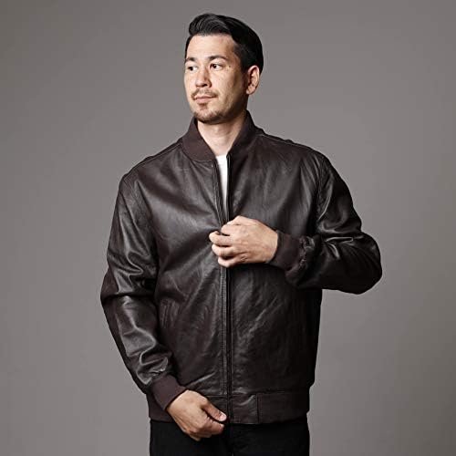 Amazon | [皮の但馬屋] Mo-LAWS レザーブルゾン メンズ ラムレザー