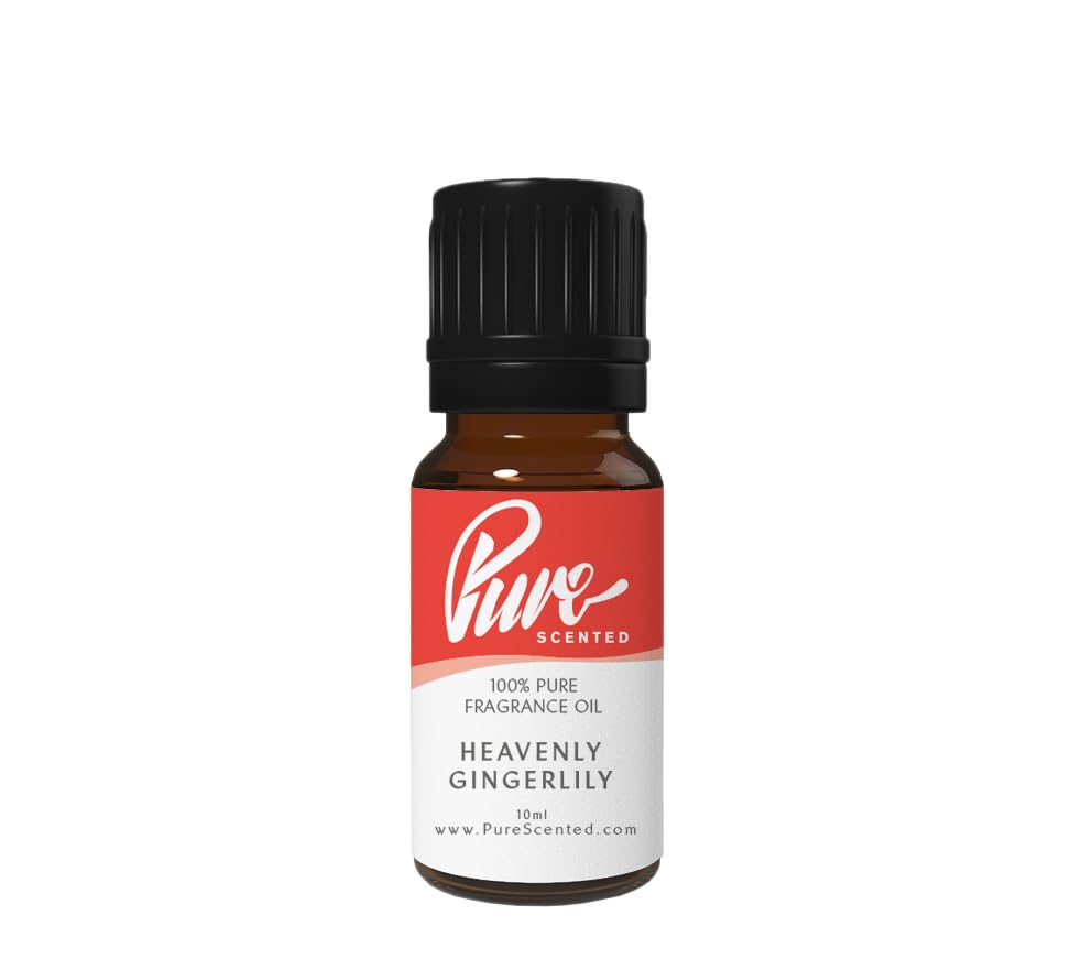 Pure Scented 10ml Fragrance Oils - 1 x 10ml Suitable for Candles, Soaps, Slime, Diffusers, Cosmetics, Wax Melts, Designer (1 x 10ml, Heavenly Gingerlily)