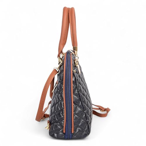 Image of AJANTA QIARRA Women Luxe Artificial Leather Premium Quilted Satchel Bag | Handbag with Detachable Slings