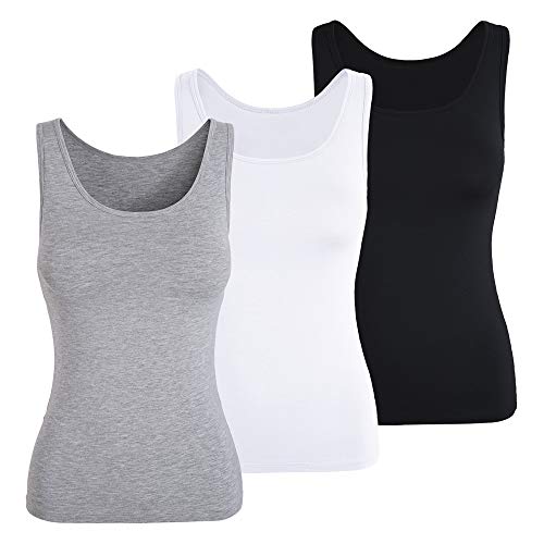 TAIPOVE Women's Camisole Tank Tops with Built in Bra Stretch Yoga Undershirts Tanks 1/3 Pack