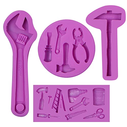 Hand Tools Silicone Molds, Construction Tools Wrench Fondant Molds, Hammer Ladder Pliers Chocolate Baking Molds for Cake Decoration Cupcake Toppers Candy Sugar Craft Gum Paste Clay Resin by acvcatto - Used condition - Image 9