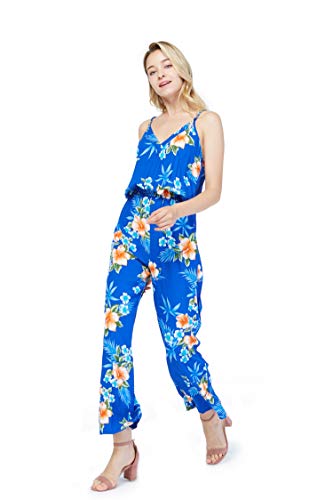 Image of Matchable Family Hawaiian Luau Men Women Girl Boy Clothes in Hibiscus Blue