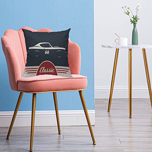 Yibeas Muscle Car Throw Pillow Covers 18 X 18 Inch Classic 66 Sports Concept Vehicle Silhouette Design Linen Pillow Cushion Cases Square Pillowcases For Sofa Couch Bedroom Living Room Car #TOP2