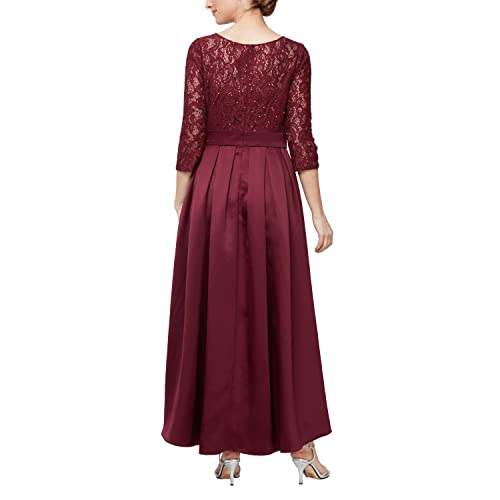 Image of Alex Evenings Women's Satin Ballgown Formal Event Dress with Pockets and Tie Belt (Petite and Regular Sizes)