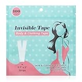 Fearless Tape - 100 Strips Fashion Double Sided Tape for Clothes Fabric Tape to Skin,Strong Adhesive Waterproof Body Tape