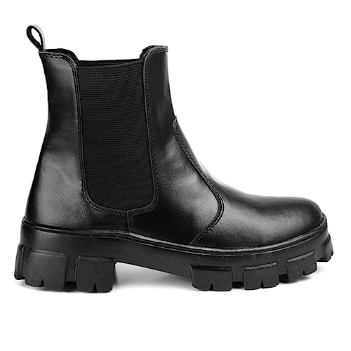 Kit 2 Bota Coturno Tratorada Chelsea Elastico + Coturno Cadarço Black (36, Preto)