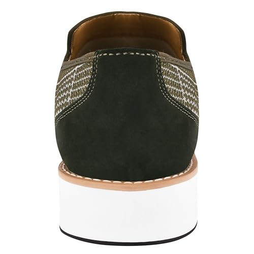 Image of LIBERTYZENO Mens Tuxedo Canvas Textile and Suede Leather Noble Loafers and Slip On Wedding Party Shoes for Easter Gift
