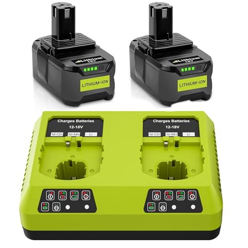 2 Stück Ryobi 18V Ersatzakku 5,0Ah - Mit LED-Anzeige Für 18V System