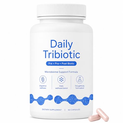 LINELLE Daily Tribiotic Capsules Probiotic Prebiotic & Postbiotic Blend 60 Count