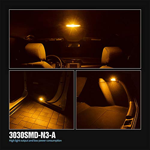 Sir Ius Led -N3-194 Led Bulbs Extremely Bright 3030 Chipset For Car Truck Interior Dome Map Door Courtesy Marker License Plate Lights Compact Wedge T10 168 2825 Amber Orange Yellow Pack Of 10 #TOP6