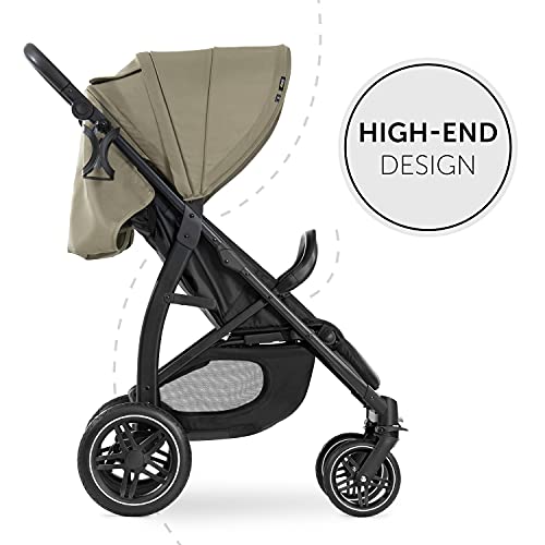Image of Hauck Baby Stroller All-Terrain Foldable Pushchair Reclining Seat, Green