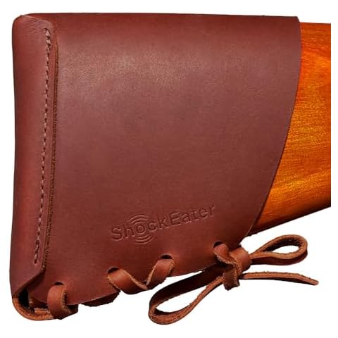 ShockEater Leather Slip-On Recoil Pad Kit, Adjustable, Made in USA (Rustic Brown) Cover