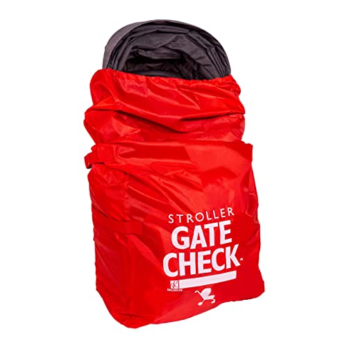 Image of J.L. Childress Gate Check Bag for Single & Some Double Strollers - Travel Bag for Airplane, Fits Most Standard Baby Strollers, Airport Accessories for Gate Check, Flying Essentials - Red