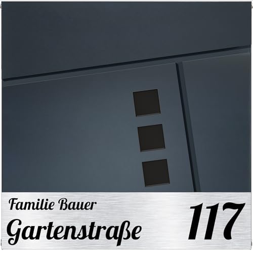 PRINTIMA Luna Briefkasten Anthrazit (RAL7016) mit Zeitungsfach:...