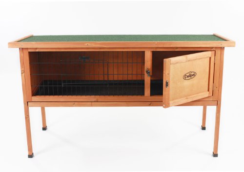 4ft Single Level Wooden Rabbit Hutch with Run - 122cm x 50cm x 70cm