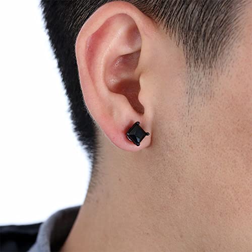 2 pares de brincos de pressão magnéticos de aço inoxidável de cristal unissex, unissex, unissex, zir