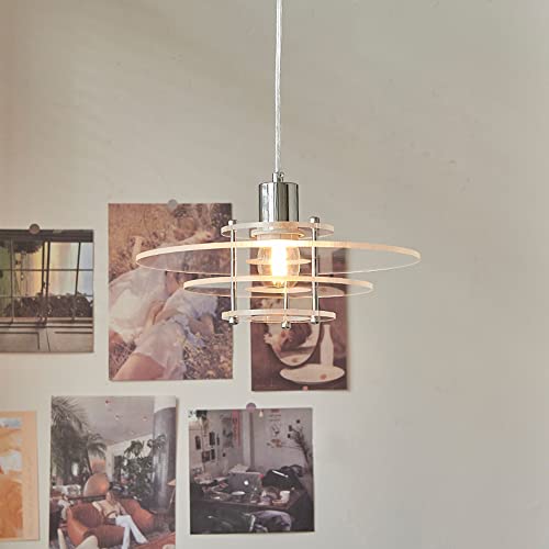 Suspension luminaire chrome et chandelier acrylique pour éclairage plafond salon