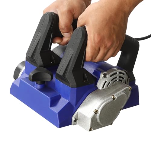 Piallatrice elettrica da parete, 1300 W, piallatrice portatile a rulli con cavo per pale di stucco intonaco colore cemento pareti in stucco (blu)