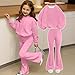 Girls Sweatsuits 2 Piece Set Tracksuit 2025 Trendy Fall Long Sleeve Crewneck Sweatshirt and Sweatpants Jogger Sweatsuit Pink