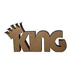 AllTru2U King with Crown Free Standing Word Sign | 7' x 3' | Handmade Wooden Shelf Décor | Match with Our Queen Sign as Bride Table Placeholders | Made in USA