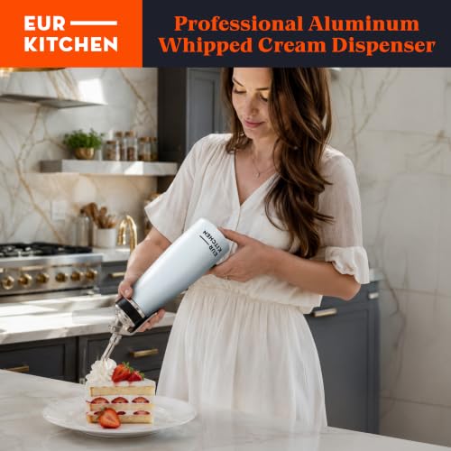 Image of EurKitchen Aluminum Whipped Cream Dispenser - White