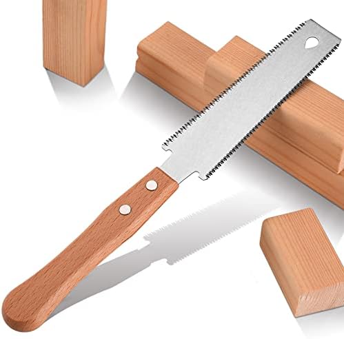 WEIMELTOY Small Woodworking Hand Saw, 6 inch Flexible Blade Double edge TPI 17/14 Pull Saw for Craft, Hobby, DIY, Non Slip Wood Handle Garden Trim Saw, Sharp and Light Woodworking Tools