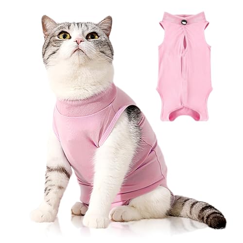 Cat Recovery Suit Breathable Cat Onesie Anti-Lick Kitten Vest for Spaying