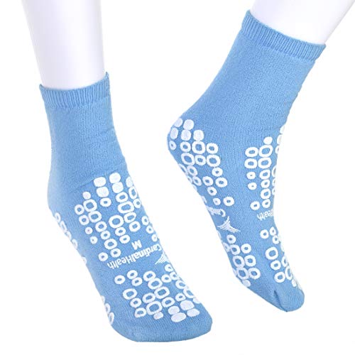 Cardinal Health 68125-BLU Terry in Double Tread Patient Safety Slippers, Blue, Medium, Case of 48 Pairs