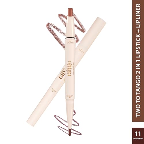 Image of Glam21 Two To Tango Lip Liner + Lipstick Duo |Non-Transfer |16hrs Long Stay | Creamy Matte Finish| Super-glide formula | Non-drying |For Sensational lip look, Cocoa Kiss-11