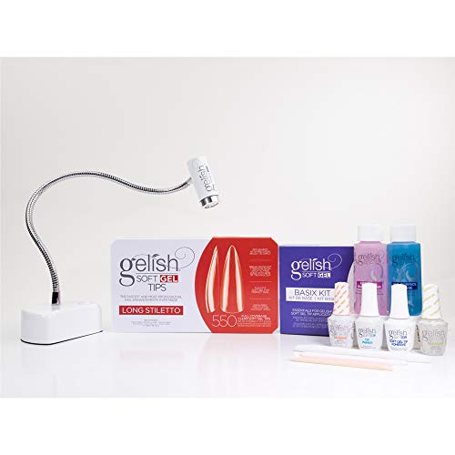 Gelish Soft Gel™ Touch LED Lamp, Tips & Basix Bundle – Long Stiletto Kit