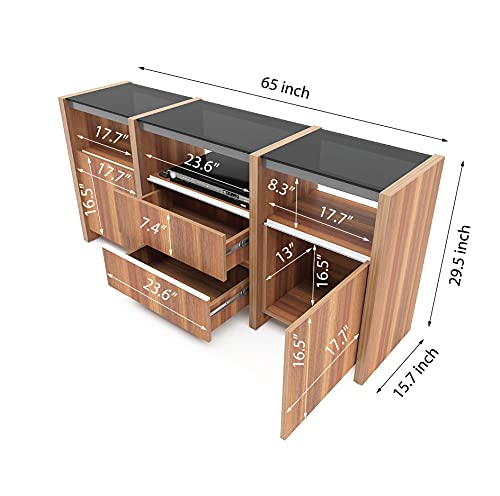Image of Studio Kook Harmony Global Engineered Wood TV Entertainment Unit (Walnut)