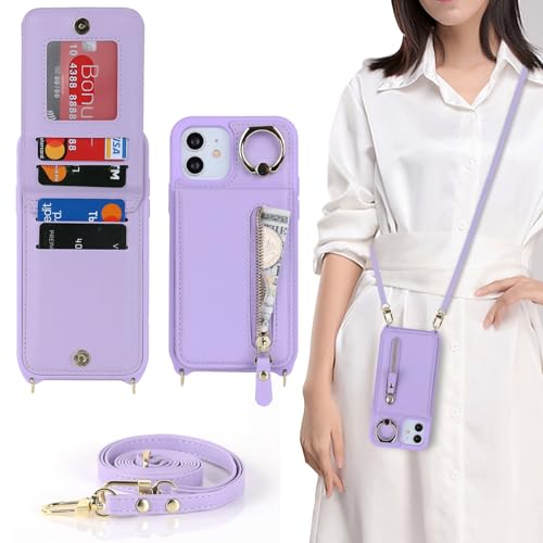 Zouzt for iPhone 12/12 Pro Case with Cord and Card Holde