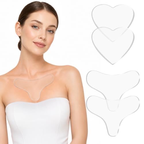 OSDUE Parches Arrugas Pecho, 4 Piezas Antiarrugas Reutilizables de Silicona