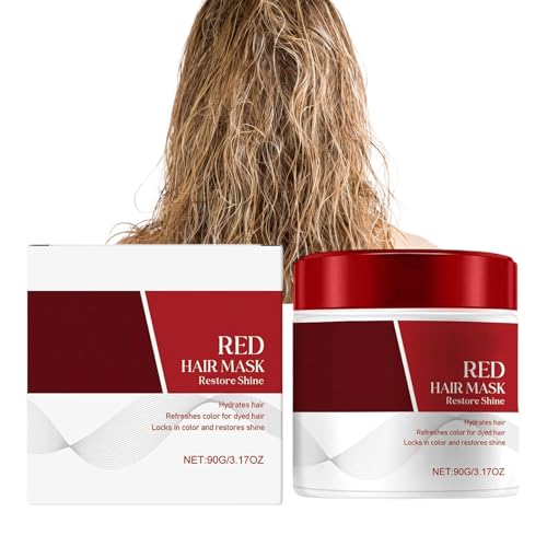 Rote Färbung Haarmaske 90G - Nährende und Revitalisierung der Behandlung mit trockener Farbablagerung für trockene, beschädigte oder farbenfrohe Haare - Brillanz und Dach Rote Färbung Haarmaske 90G - Nährende und Revitalisierung der Behandlung mit trockener Farbablagerung für trockene, beschädigte oder farbenfrohe Haare - Brillanz und Dach