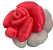 Cojín decorativo para sofá decorativo con flores de dos caras para el hogar, salón, sofá, dormitorio, coche, con relleno suave, rojo raso plata Lurex, 35 cm.